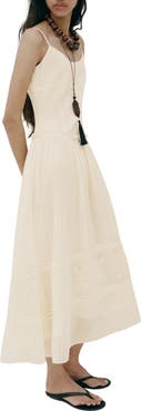 MANGO Embroidered Detail Sleeveless Maxi Dress