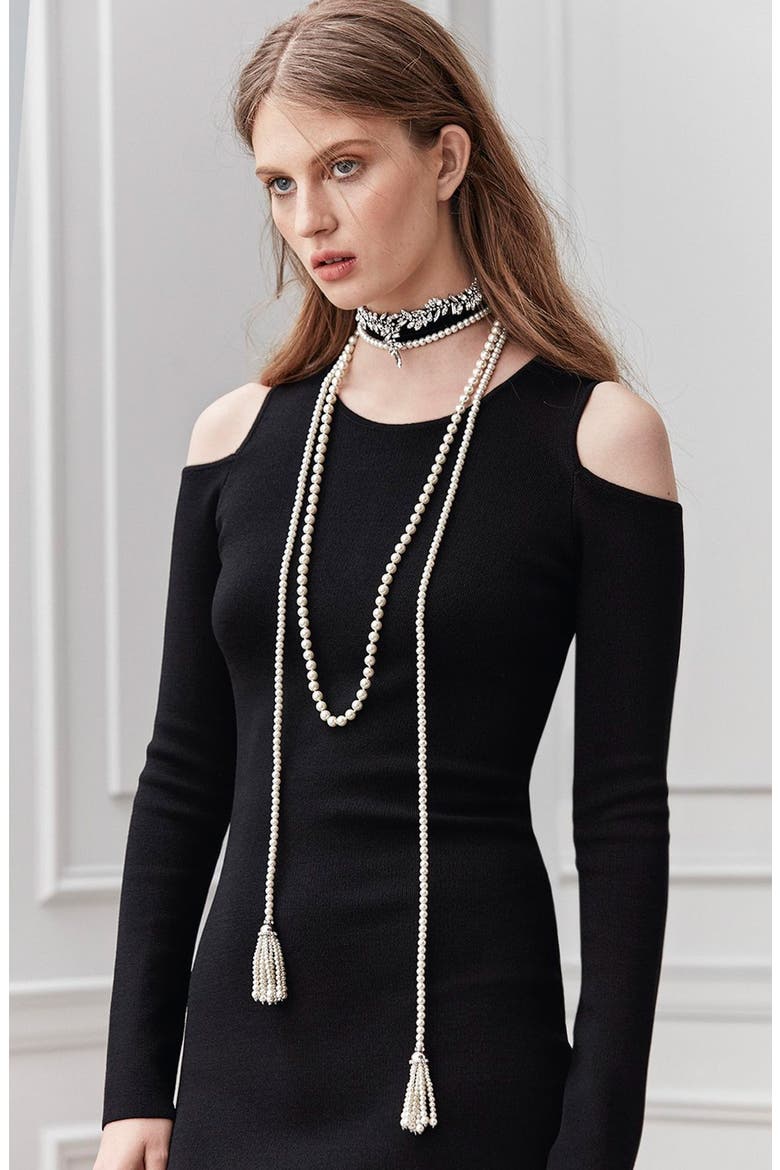 Crystal Choker Necklace, Alternate, color, JET