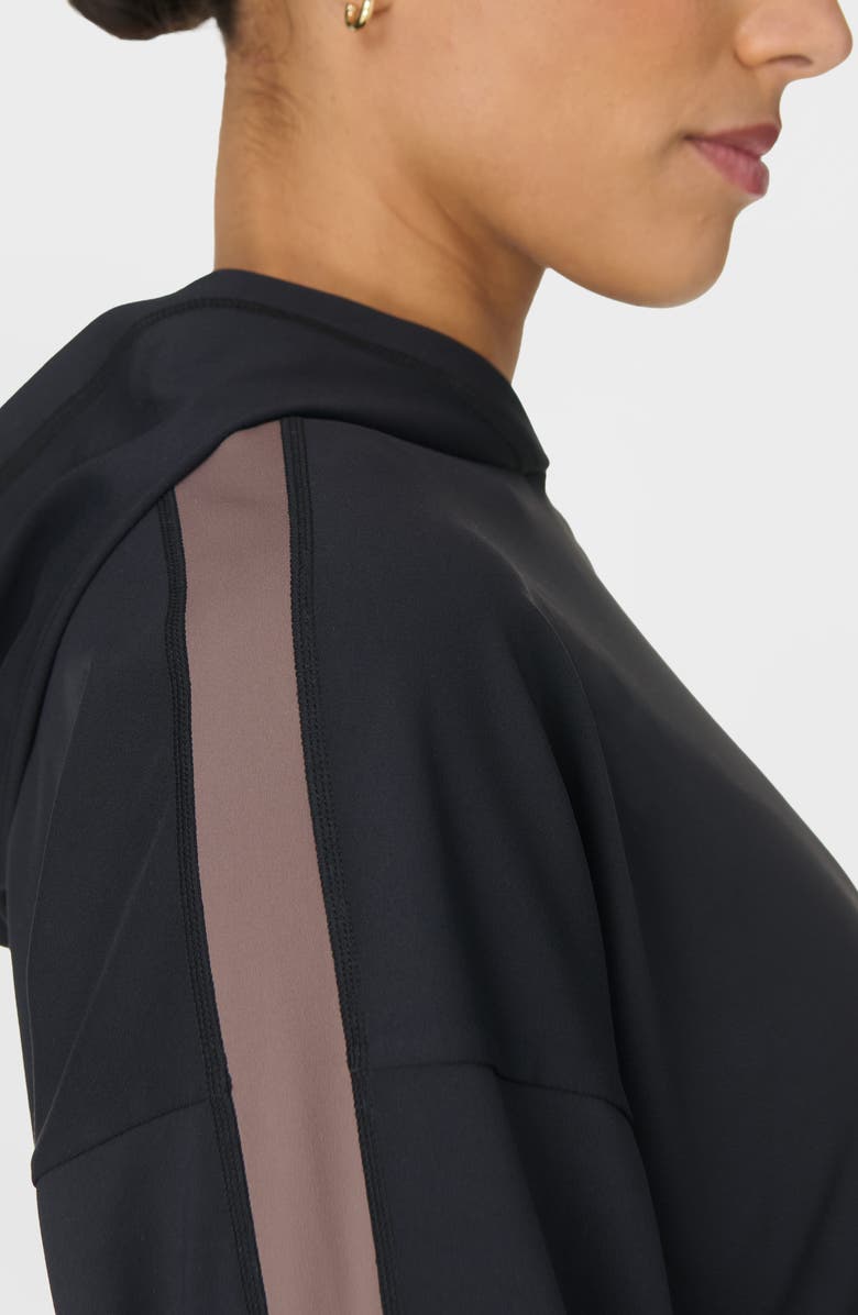 Sweaty Betty All Day Side Stripe Hoodie, Alternate, color, Black Taupe