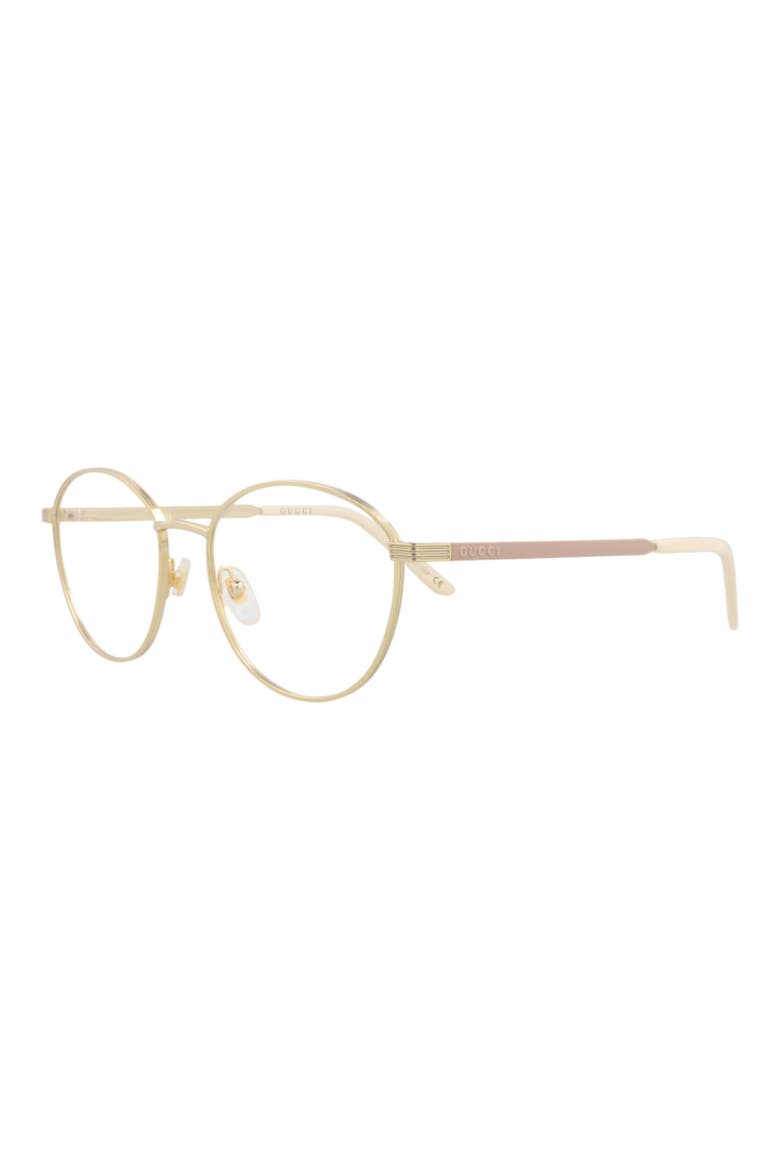 53mm Round Optical Glasses, Alternate, color, GOLD GOLD TRANSPARENT