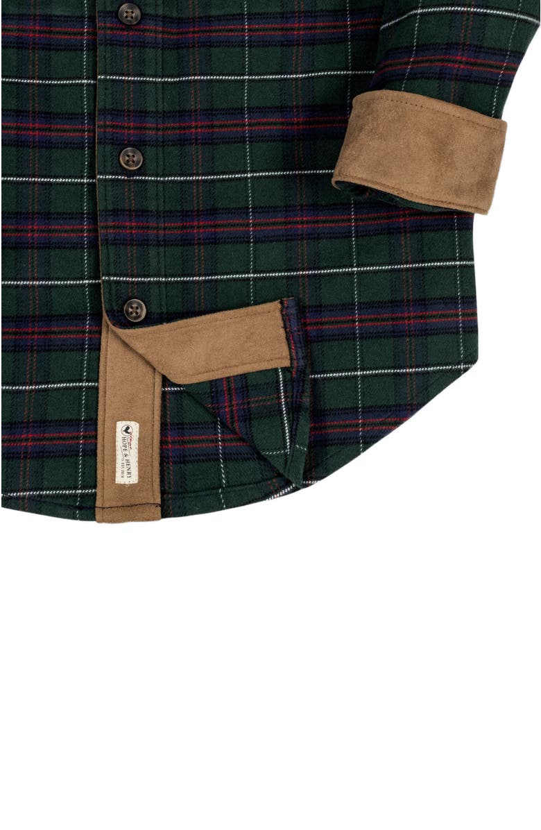 Hope & Henry Baby Boys' Organic Flannel Shirt with Suede, Infant, Alternate, color,