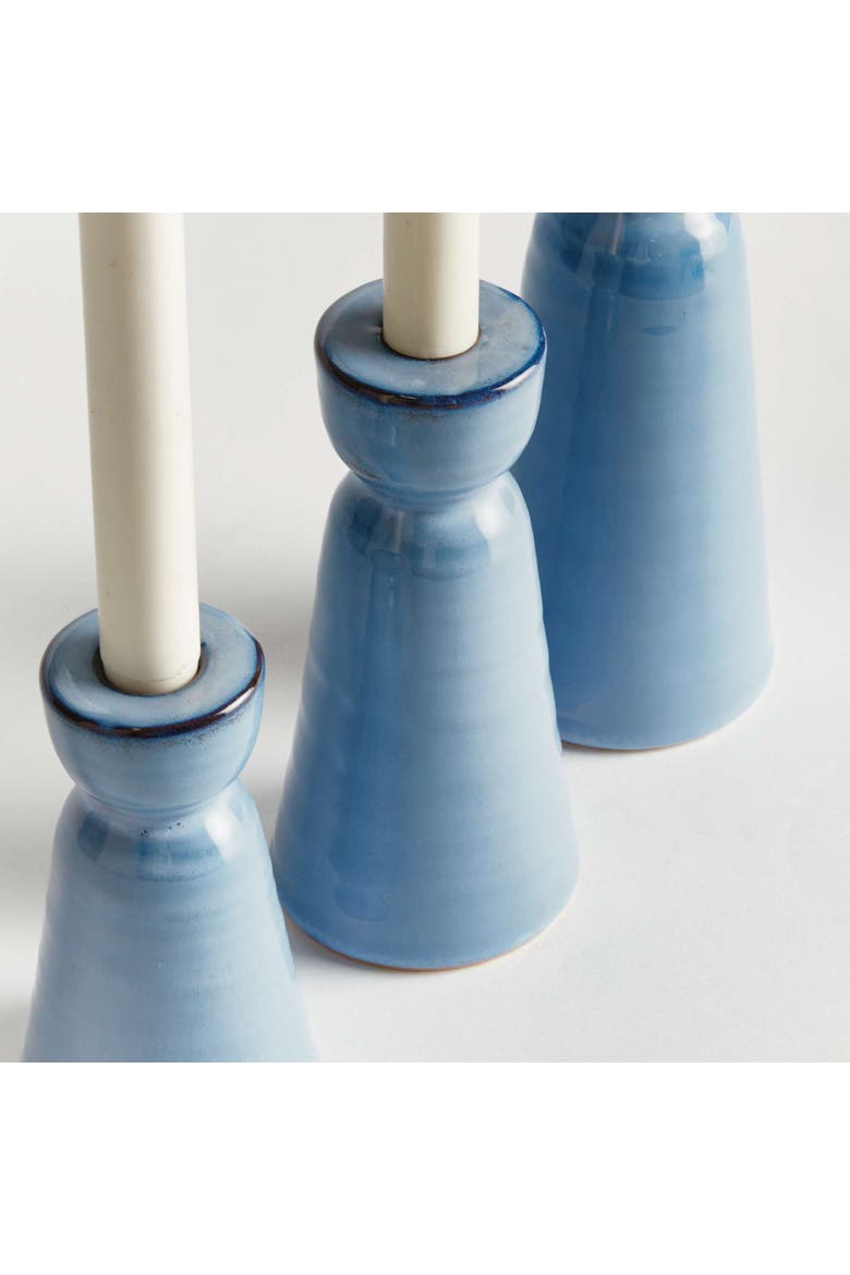 Libbey Taper Candle Holders, Alternate, color, Blue