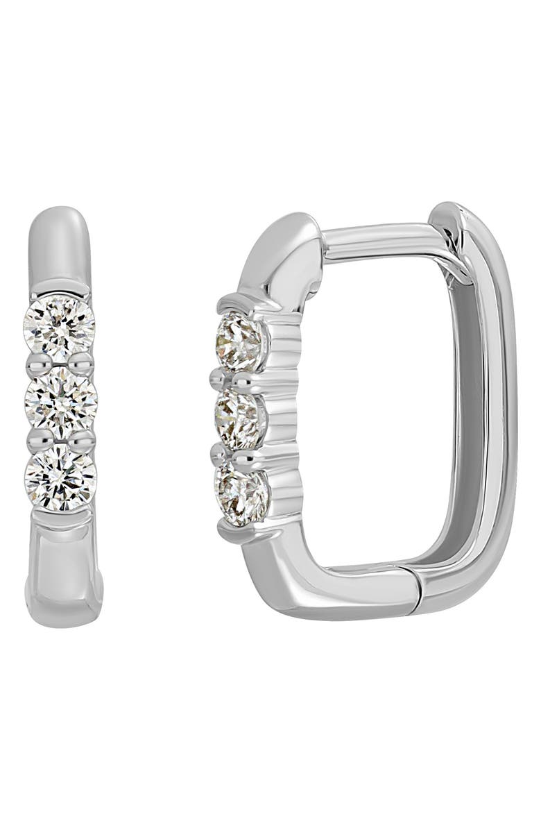 Bony Levy Varda Diamond Square Hoop Earrings, Main, color, 18K White Gold/ Diamond