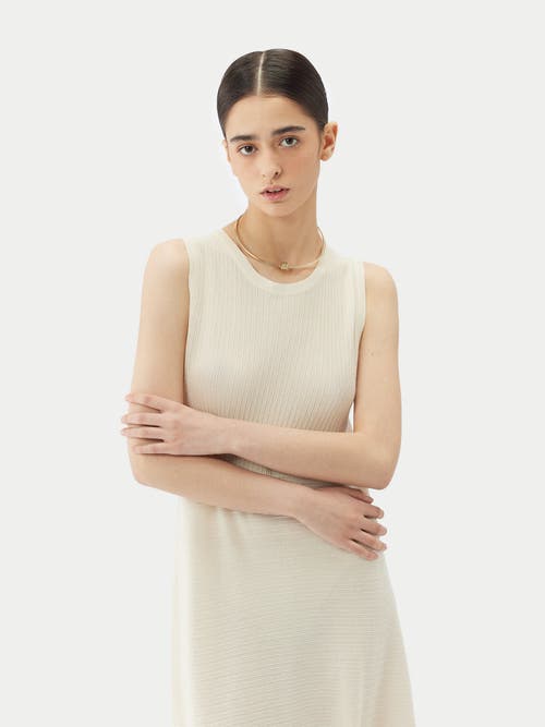 Gobi Mongolian Cashmere Lightweight Cashmere Silk Dress In Marshmallow