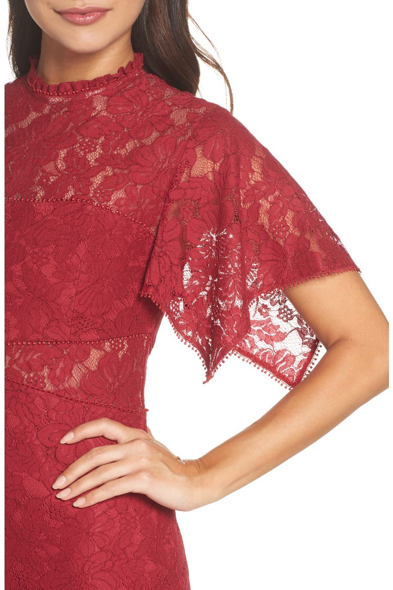 Floral Lace Sheath Dress, Alternate, color, BERRY DELIGHT