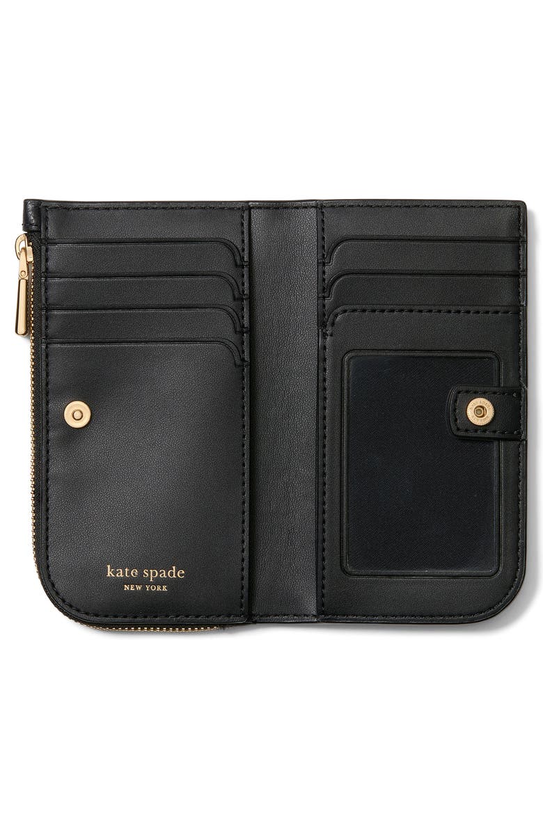 Kate Spade New York Small Devin Pebble Leather Bifold Wallet, Alternate, color, Black