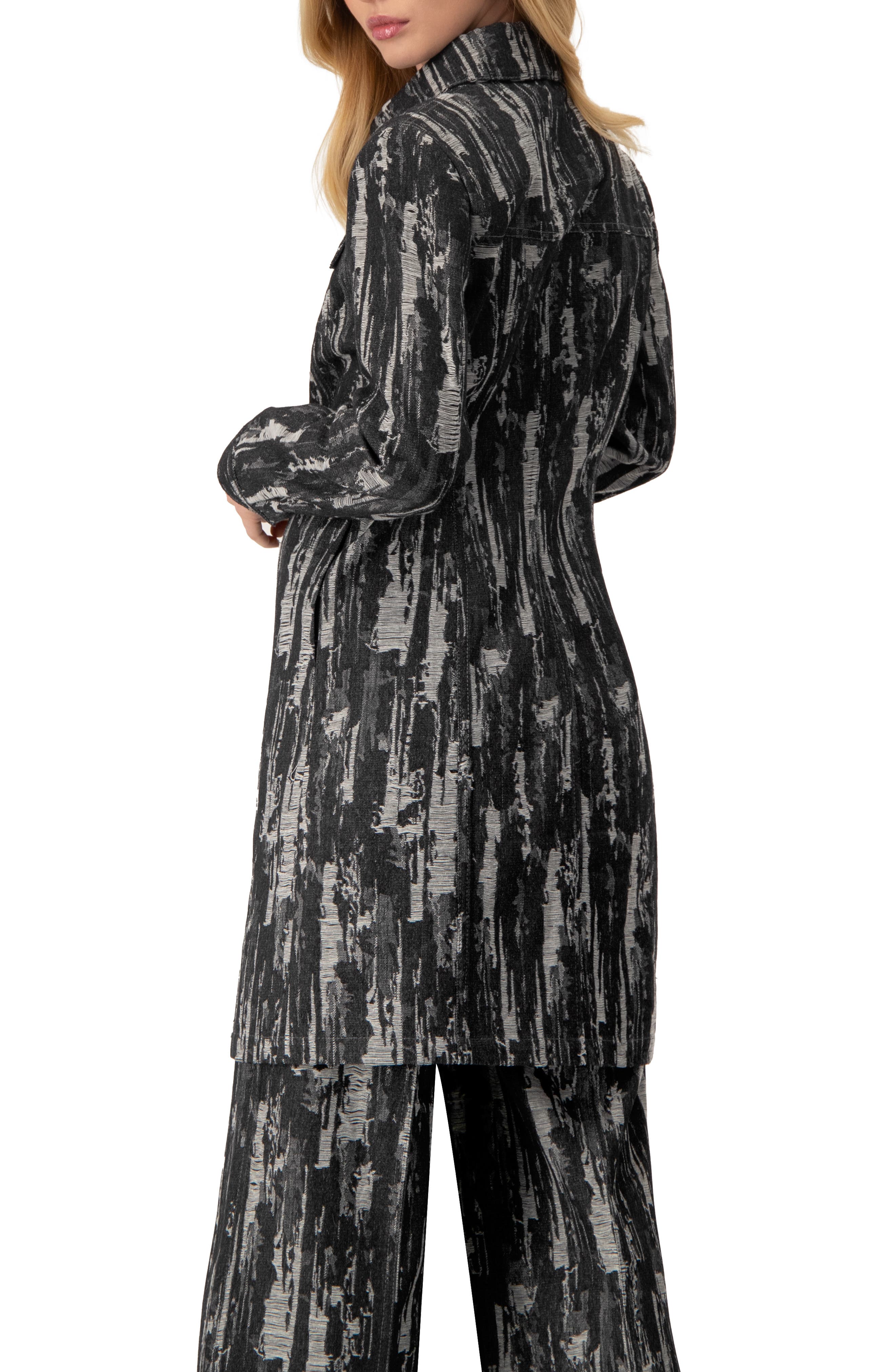 Abstract Denim Long Jacket - image 2