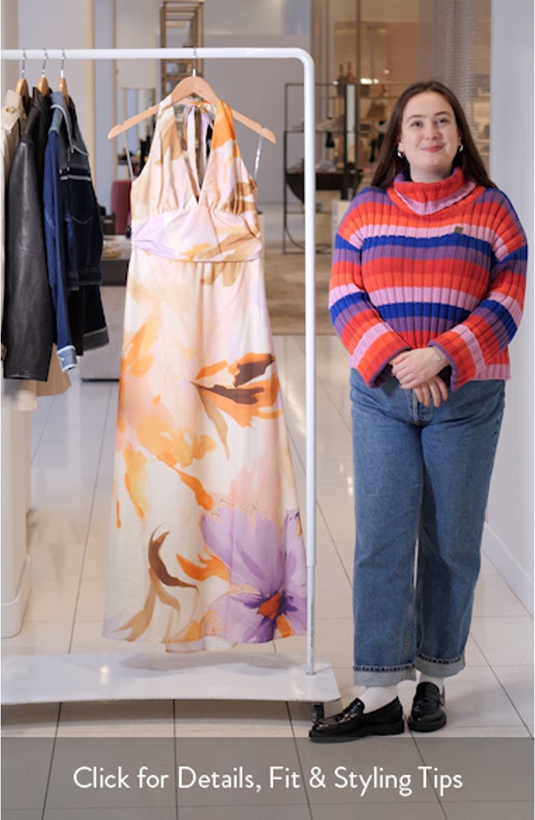 Marie Floral Halter Maxi Dress, sales video thumbnail