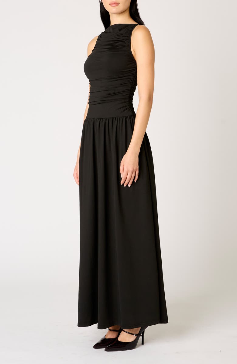 Nia Clea Ruched Sleeveless Drop Waist Maxi Dress, Alternate, color, 
