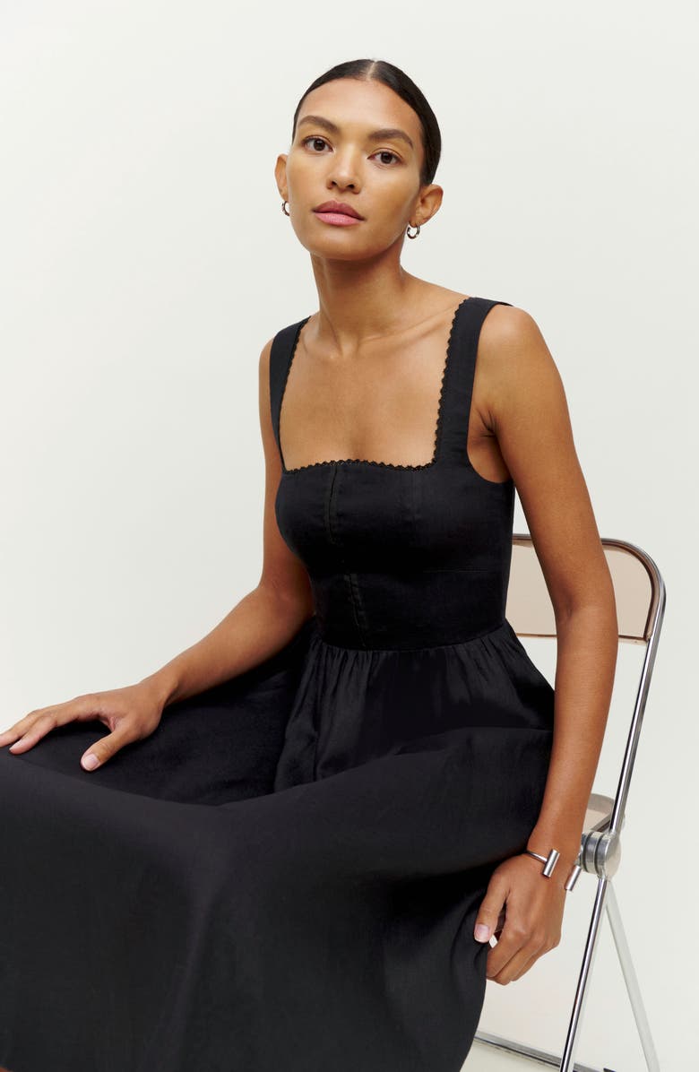 Reformation Tagliatelle Linen Dress, Alternate, color, 