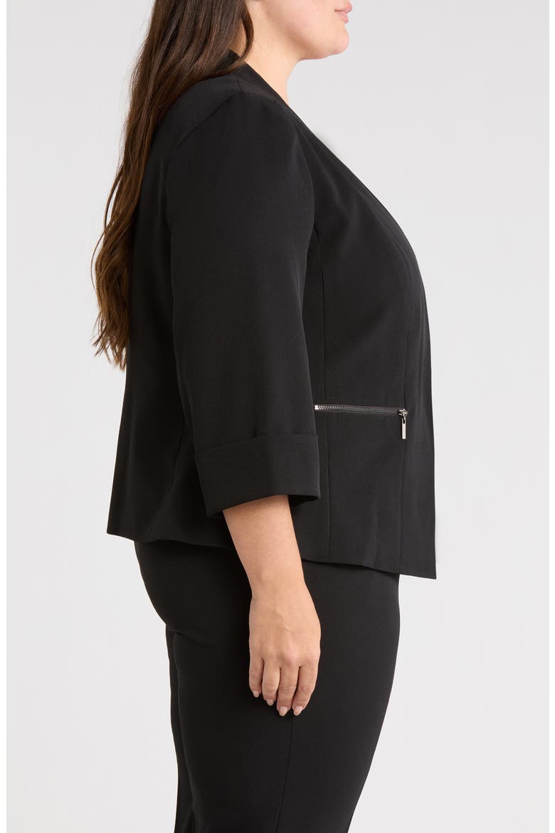 Stretch Crepe Jacket, Alternate, color, BLACK