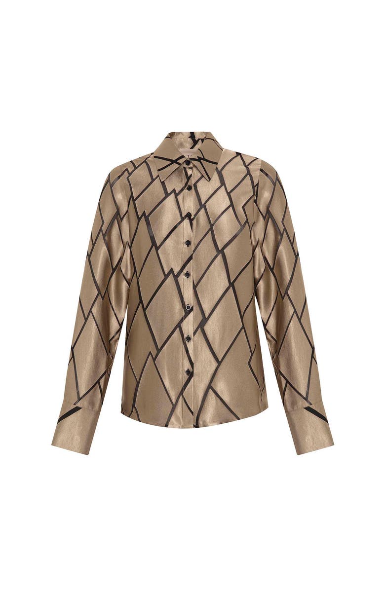 THEO The Label Theia Retro Burnout Boyfriend Shirt, Main, color, Sand