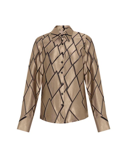 Theo The Label Theia Retro Burnout Boyfriend Shirt In Brown