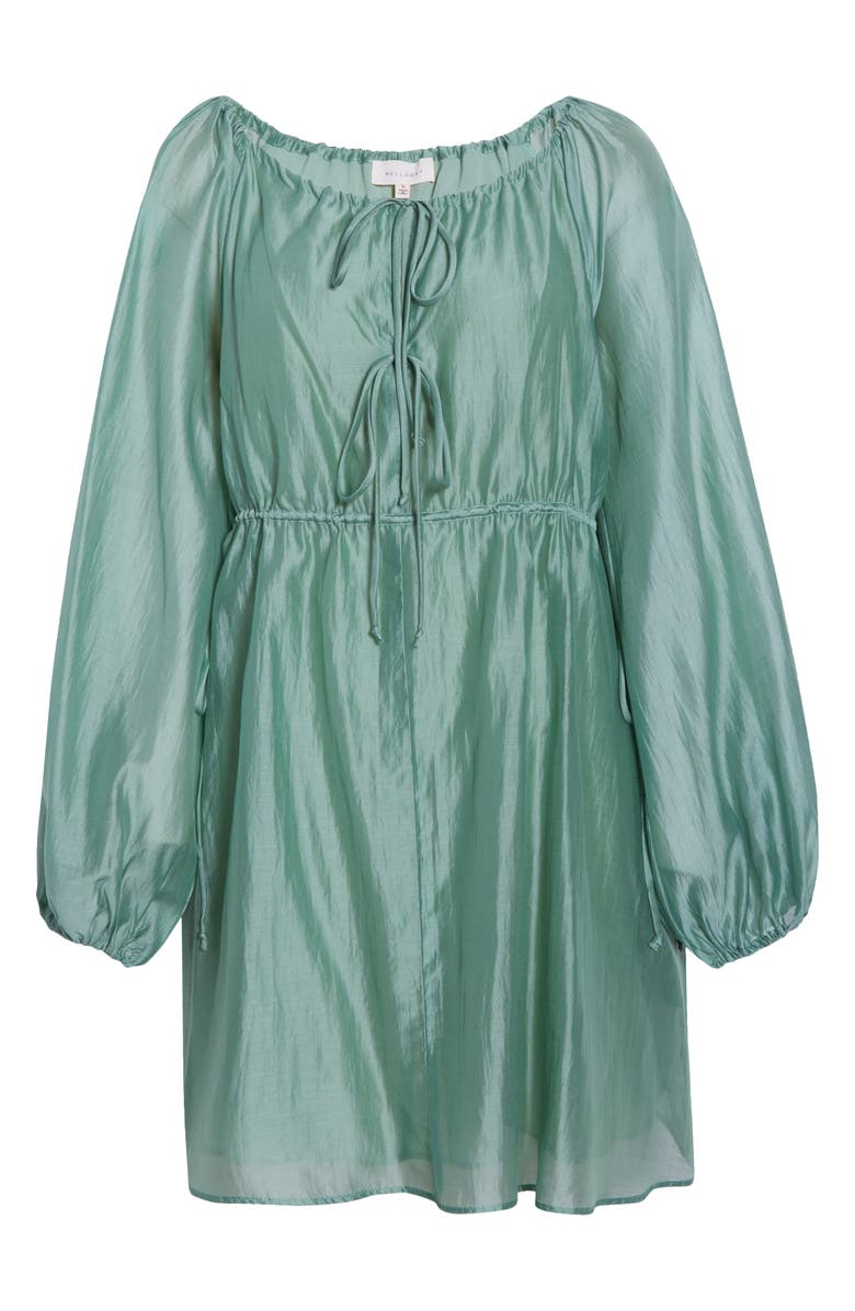 MELLODAY Tie Front Long Sleeve Dress, Alternate, color, Mint