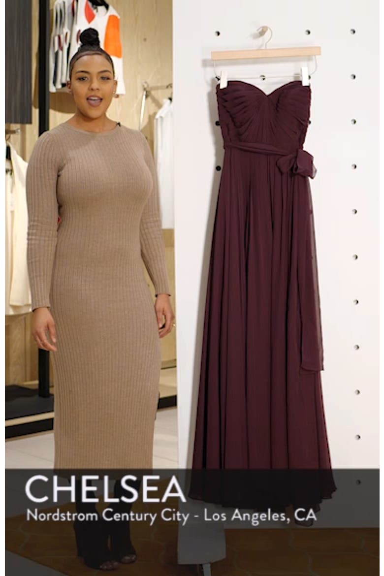 Mira Convertible Strapless Chiffon Gown video