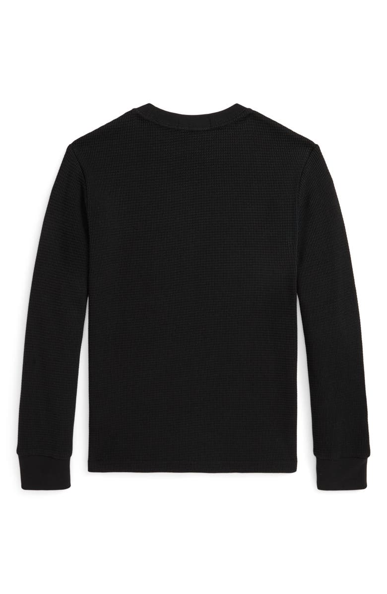 Polo Ralph Lauren Kids' Long Sleeve Cotton Waffle T-Shirt, Alternate, color, Black