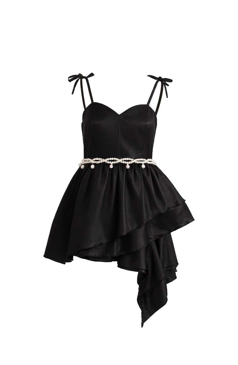 Tulleen Sweetheart Bow Belt Dress, Alternate, color, Black