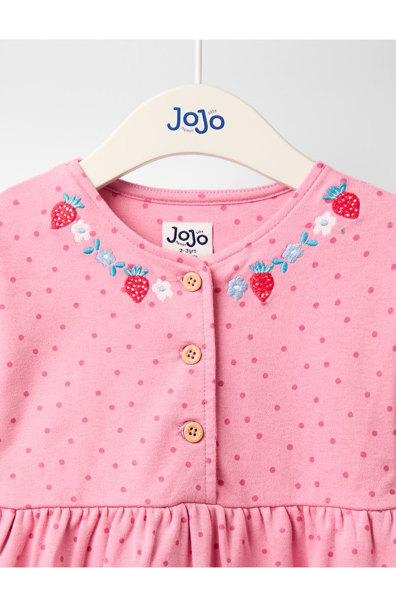 JOJO MAMAN BEBE Mouse Embroidered Long Sleeve Cotton Dress, Alternate, color, Pink