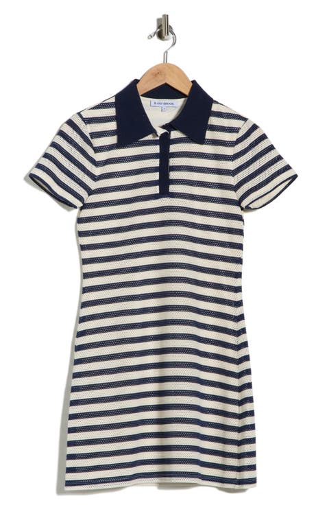Elin Stripe Short Sleeve Polo Dress