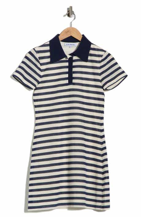 Ramy Brook Elin Stripe Short Sleeve Polo Dress