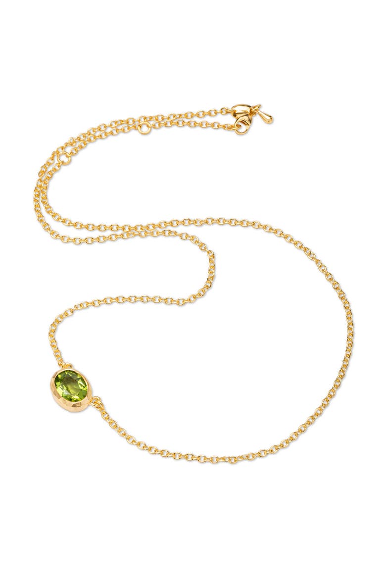 Ellipse Necklace  with Natural Gemstones. Handmade in Italy, Alternate, color, Green Peridot