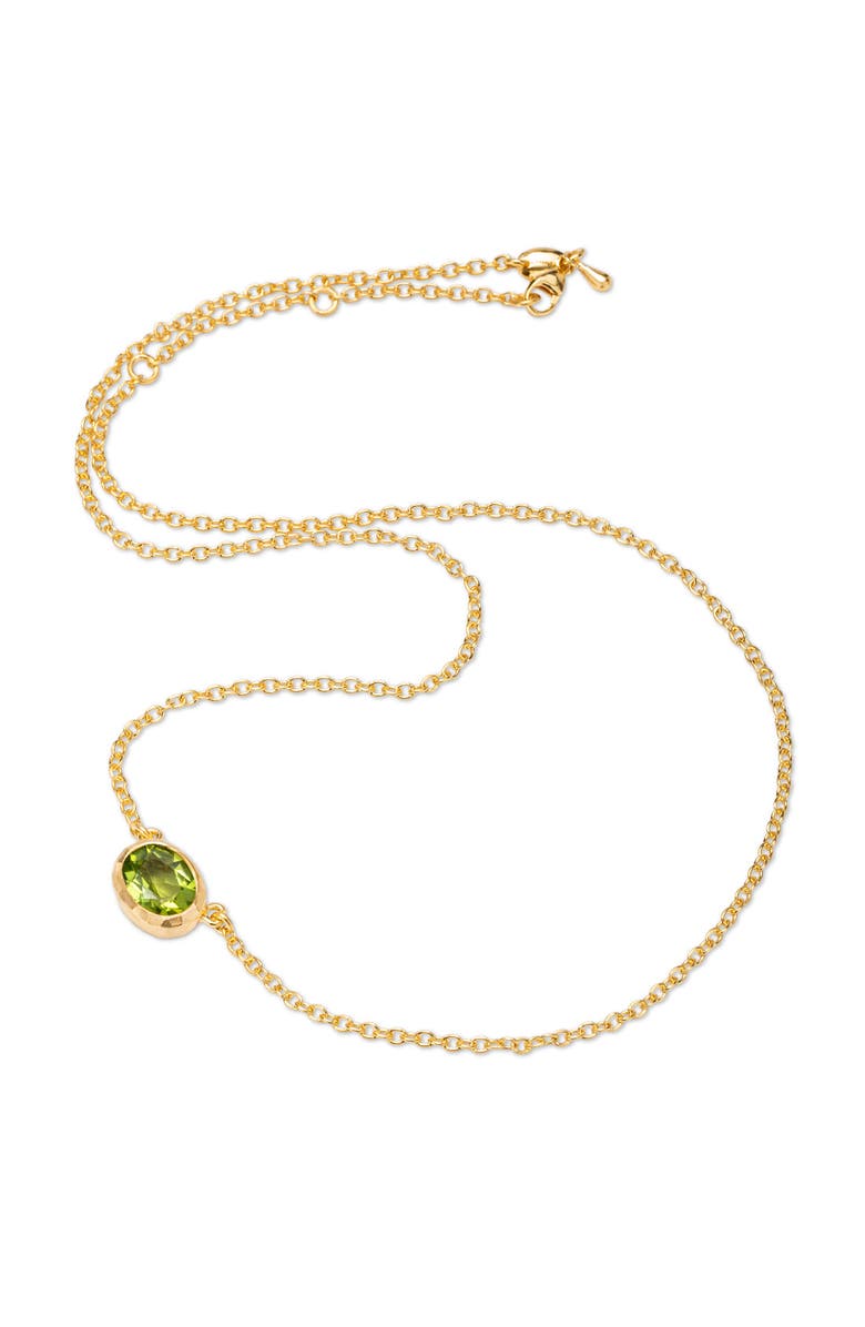 Eloise Jewelry Ellipse Necklace with Gemstone, Alternate, color, Green Peridot
