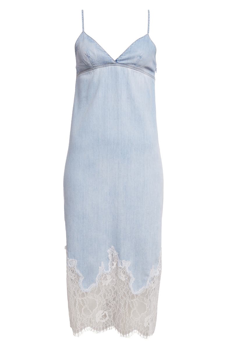 DIESEL<sup>®</sup> De-Rude-S Denim & Lace Midi Dress, Alternate, color, 