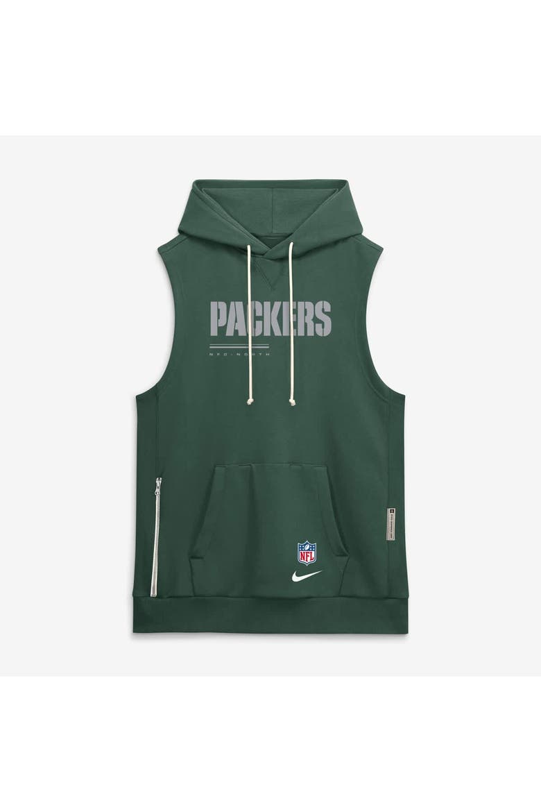 Men's Nike Green Green Bay Packers Sideline Standard Issue Dri-FIT Sleeveless Hoodie, Alternate, color, Green