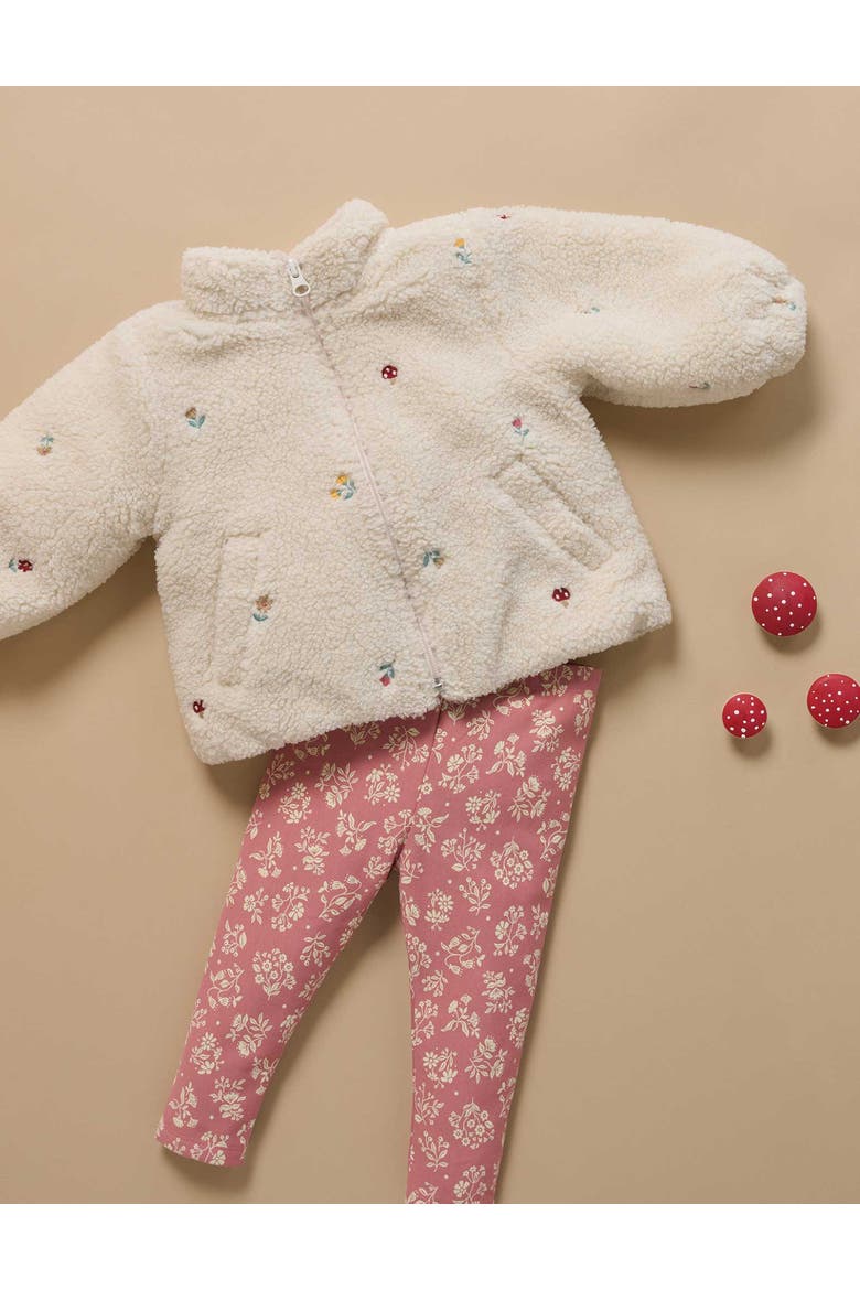 Fluffy Embroidered Jacket, Alternate, color, Wheat Forest Broderie