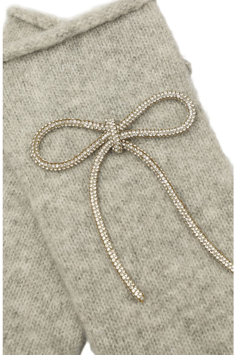 Embellished Bow Knit Gloves, Alternate, color, QUARRY GREY
