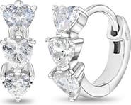 In Season Jewelry Cascading Cubic Zirconia Heart Hoop