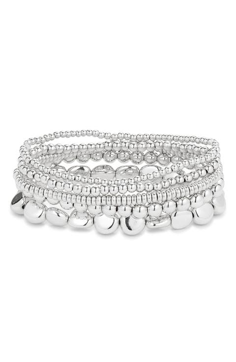 Set of 5 Beaded Stretch Bracelets