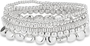 Set of 5 Beaded Stretch Bracelets