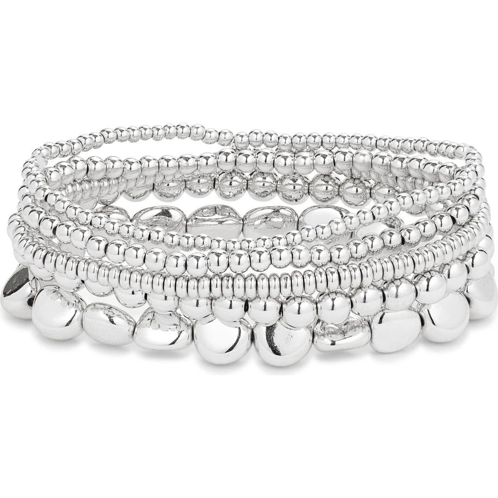 Nordstrom Set Of 5 Beaded Stretch Bracelets