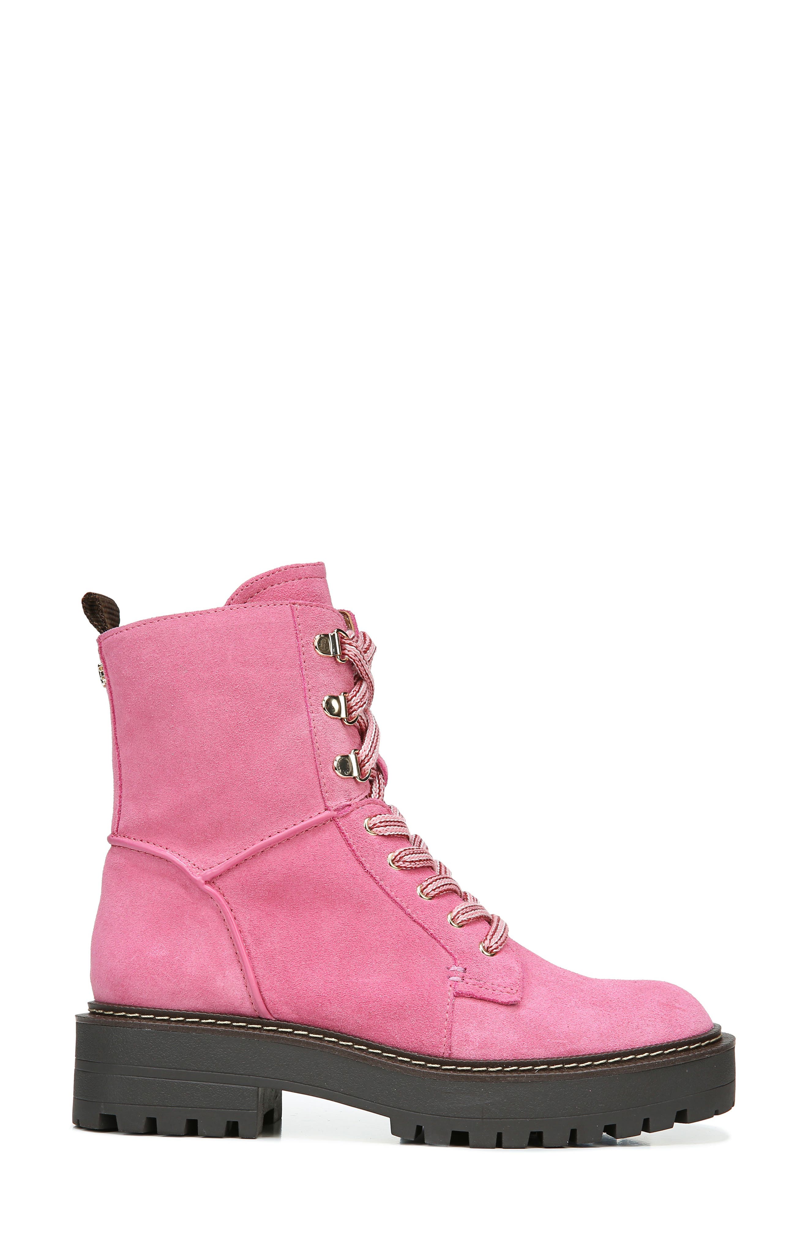 Laurie Platform Combat Boot, Alternate, color, PINK CONFETTI SUEDE