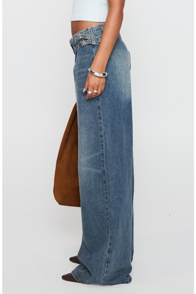 Platrow Wide Leg Cargo Jeans, Alternate, color, MID BLUE WASH
