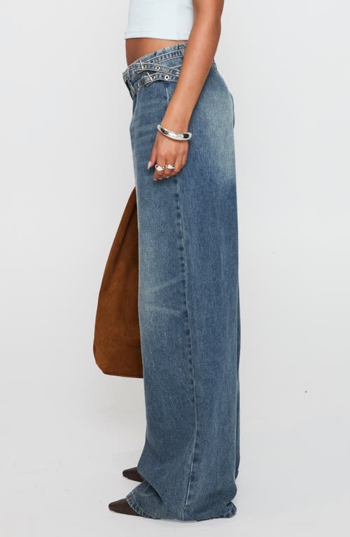 Princess Polly Platrow Wide Leg Cargo Jeans In Blue
