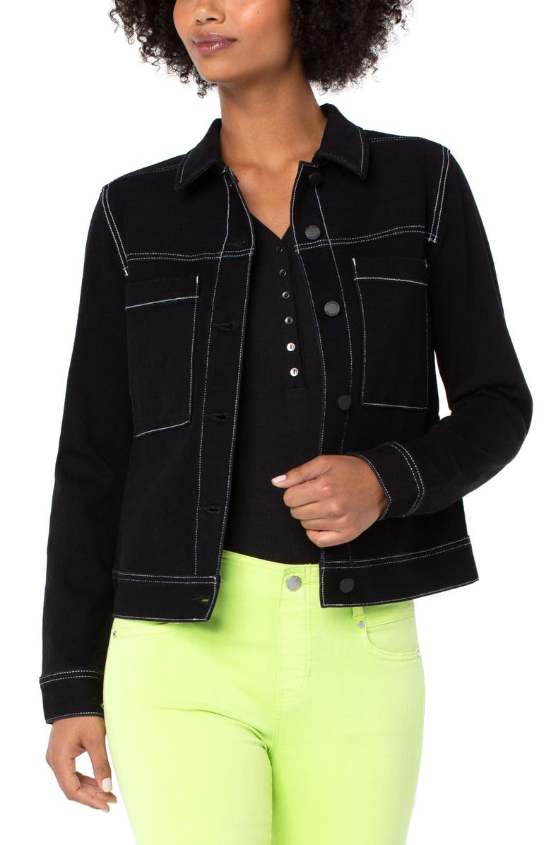 Liverpool Los Angeles Utility Trucker Jacket, Main, color, City Black