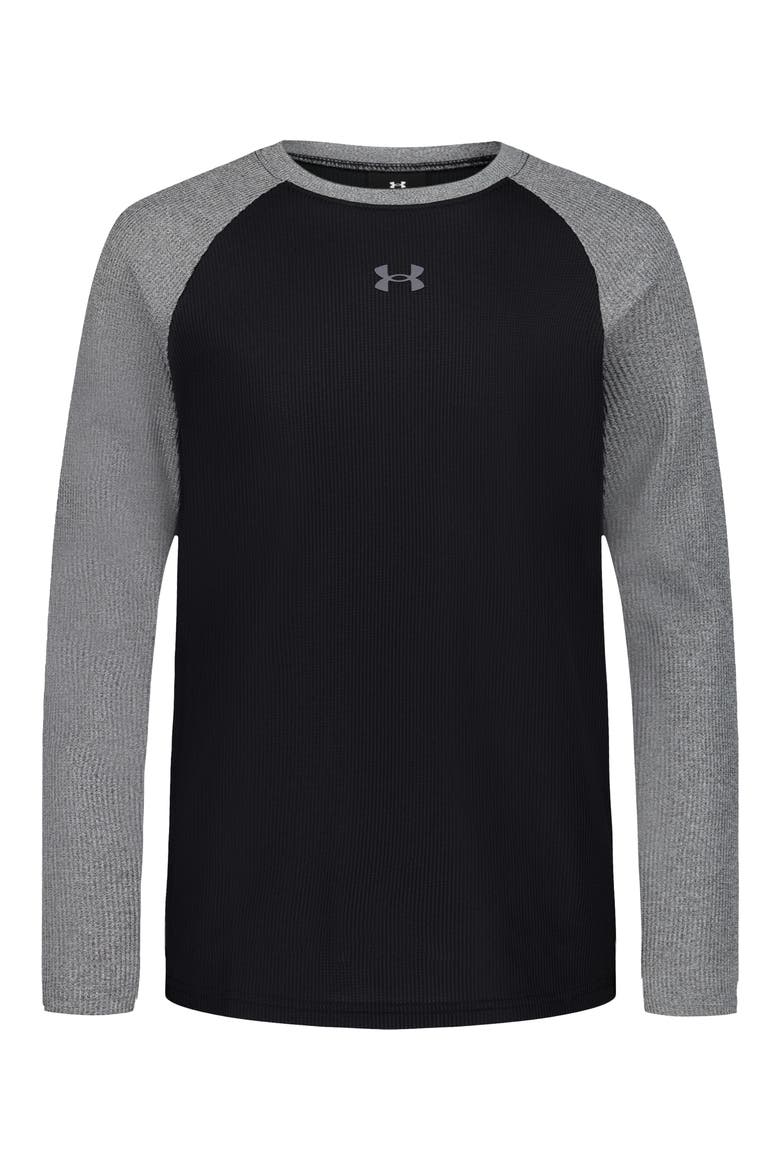 Kids' Thermal Raglan T-Shirt, Main, color, BLACK