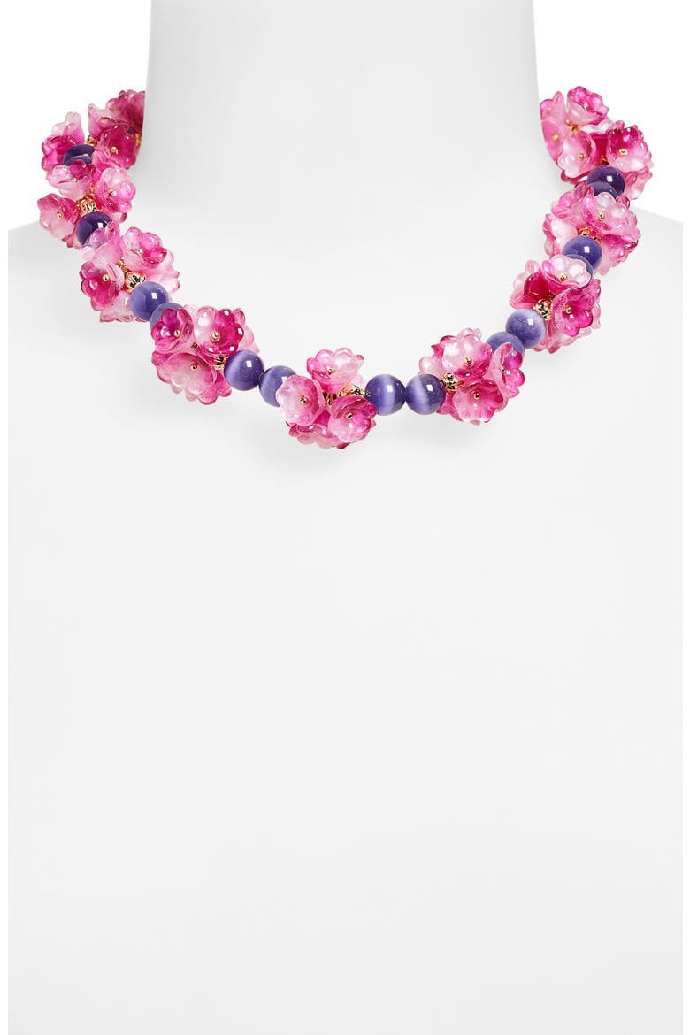 Yasamin Floral Beaded Necklace, Alternate, color, PURPLE