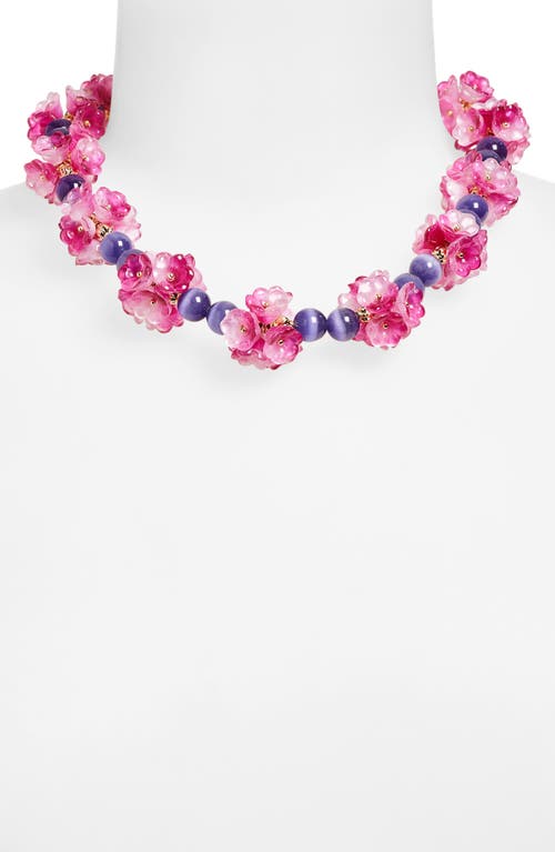 Eye Candy Los Angeles Yasamin Floral Beaded Necklace In Blue