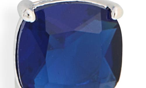 Nadri Blue Linear Earrings In Silver