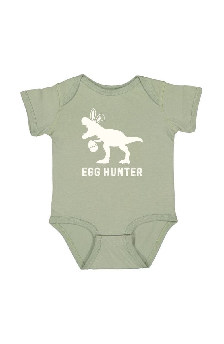 Sweet Wink Egg Hunter Easter Short Sleeve Bodysuit, Main, color, Sage