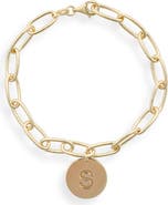 MESHMERISE Initial Disc Charm Bracelet