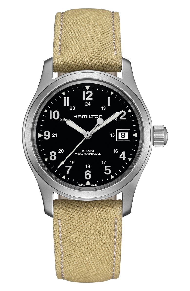 Hamilton Khaki Field Canvas Strap Watch, 38mm, Main, color, 