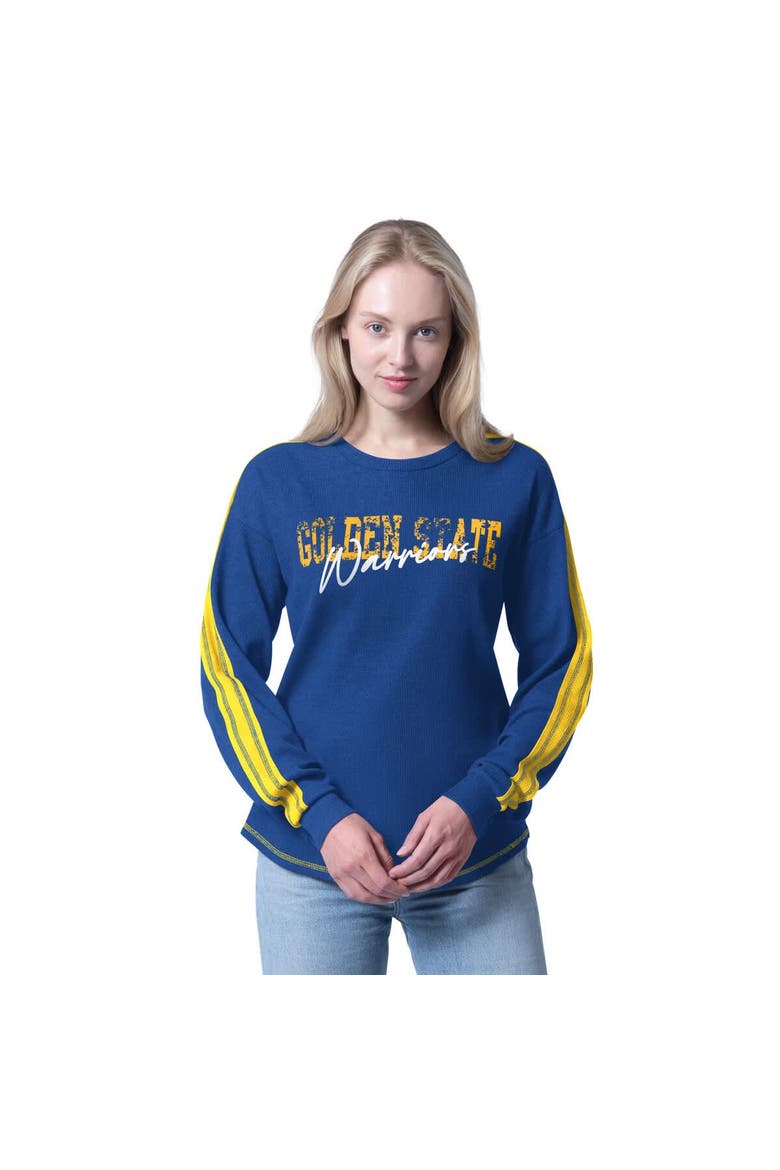 Women's G-III 4Her by Carl Banks Royal Golden State Warriors Advantage Tri-Blend Long Sleeve T-Shirt, Main, color, Royal