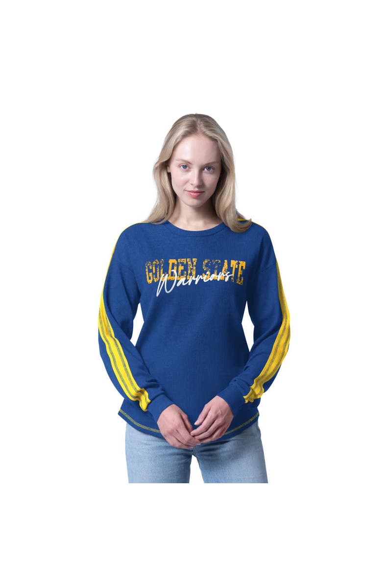 G-III 4HER BY CARL BANKS Women's G-III 4Her by Carl Banks Royal Golden State Warriors Advantage Tri-Blend Long Sleeve T-Shirt, Main, color, Royal