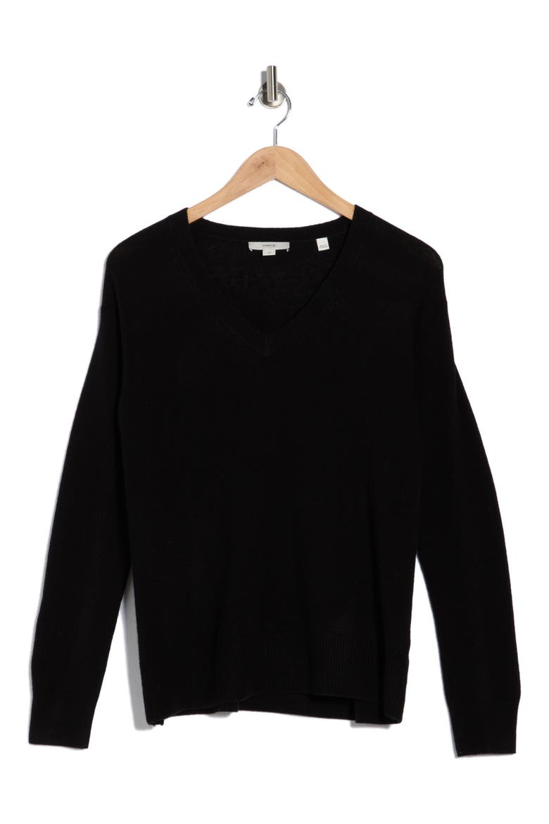 Boxy Wool & Cashmere Blend Sweater, Alternate, color, BLACK