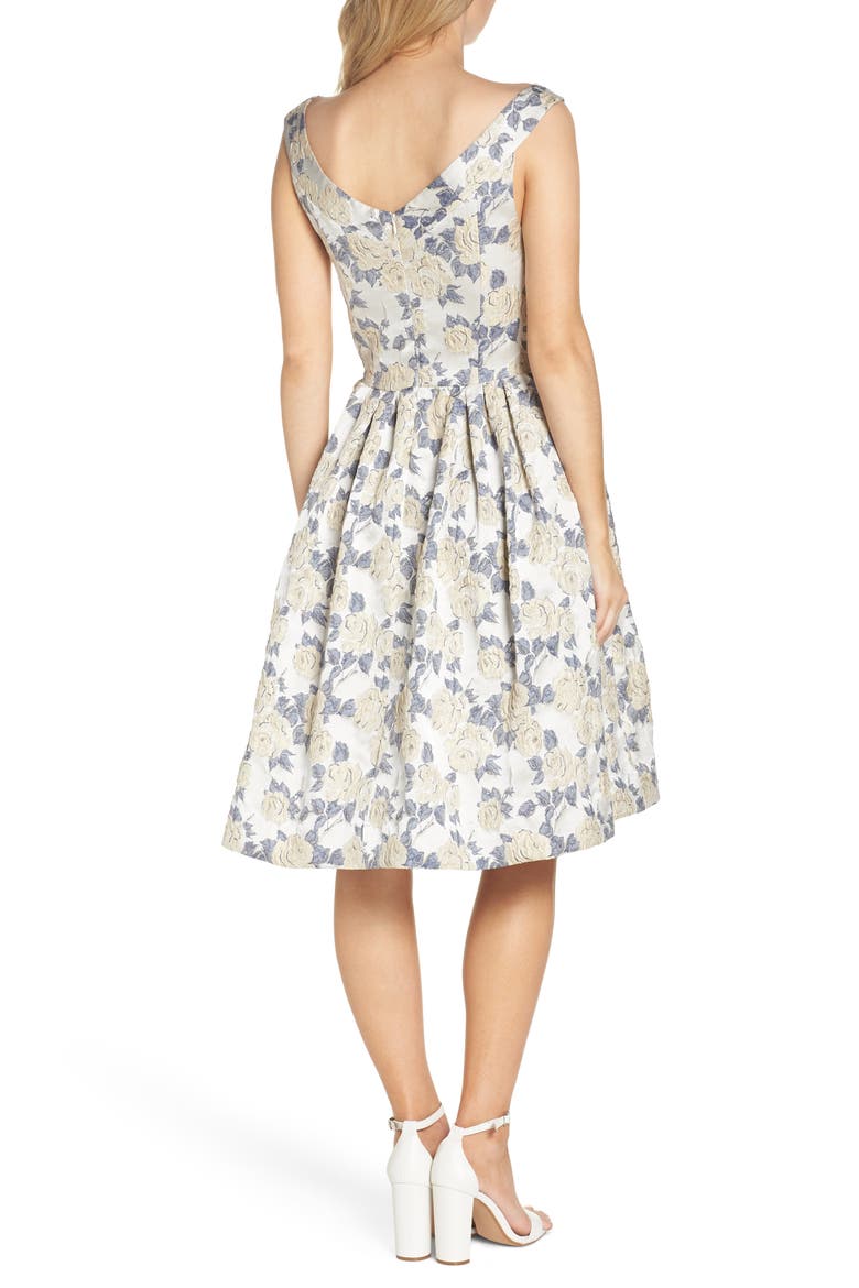 Ava Fit & Flare Dress, Alternate, color, YELLOW