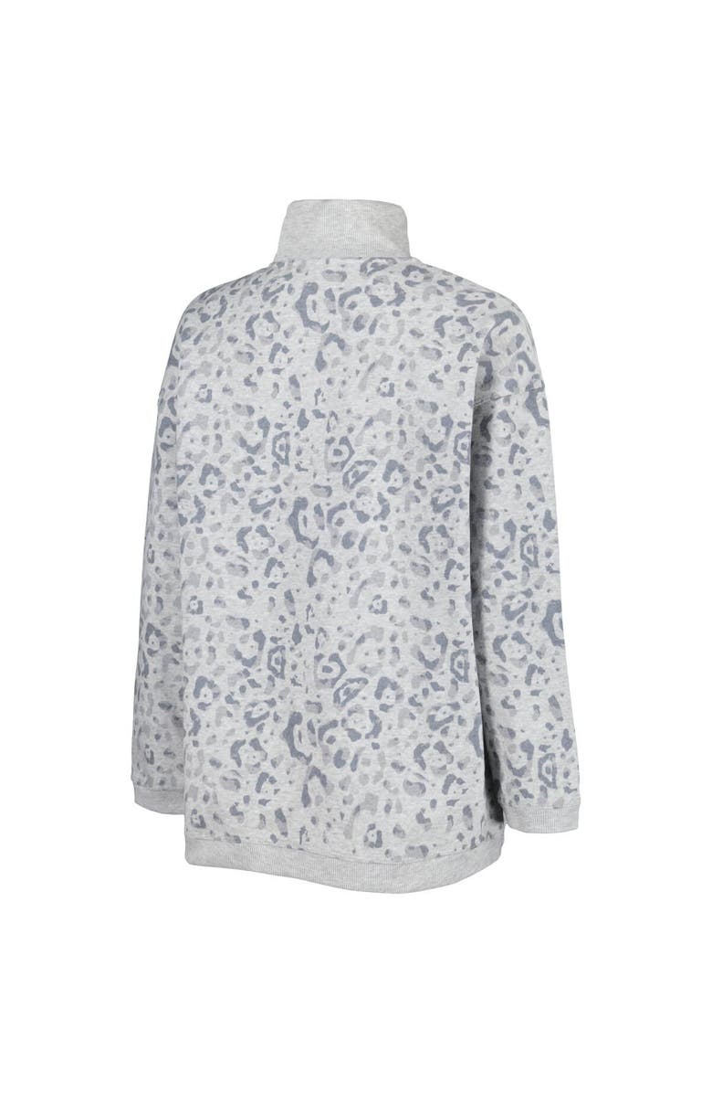 GAMEDAY COUTURE Women's Gameday Couture Heather Gray Ohio State Buckeyes Leopard Quarter-Zip Sweatshirt, Alternate, color, 